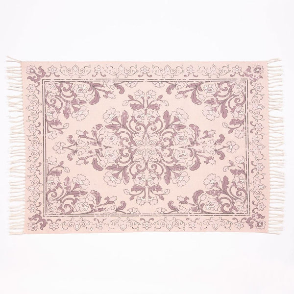 Kew Antique Printed 160x230cm Mauve Rug with Tassel