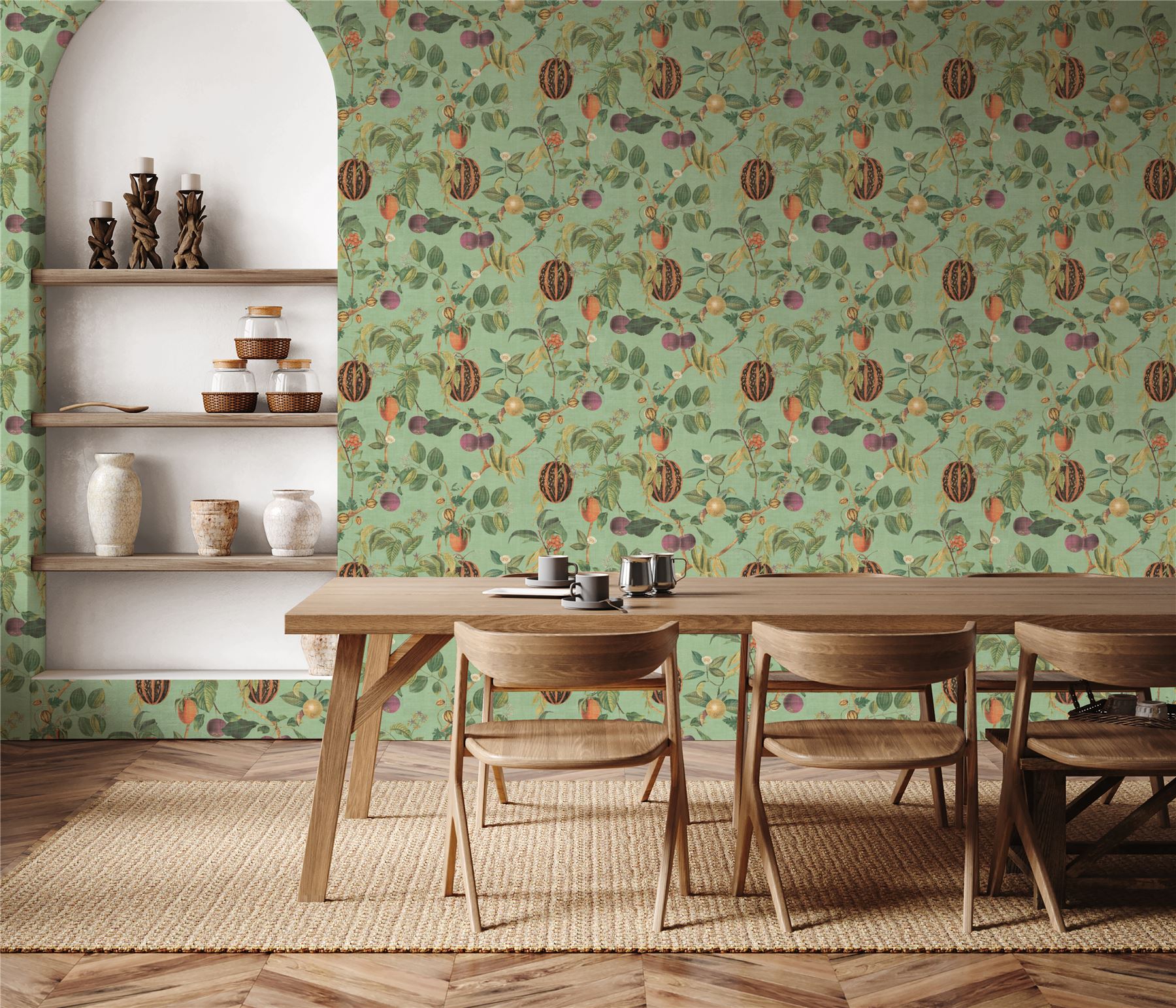 Tropic House Sage Wallpaper