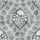 Floral Cartouche Slate Blue Wallpaper
