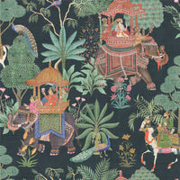 Emperor's Garden Black Multicoloured Wallpaper