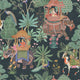 Emperor's Garden Black Multicoloured Wallpaper