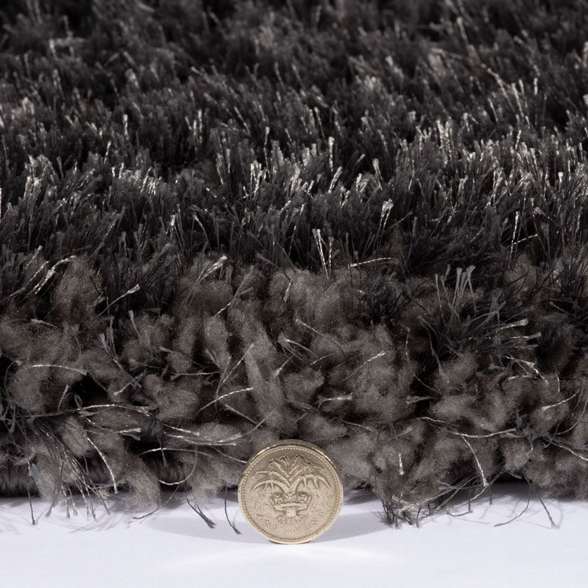 Sophia Shaggy Polyester 120x170cm Charcoal Rug