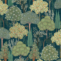 Persian Oasis Navy/Green Wallpaper - Esselle Home