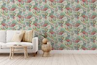 Waterlily Lake Soft Blue Wallpaper