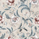Tapestry Floral Vermilion Blue Wallpaper