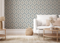 Odina Ikat Soft Blue Wallpaper