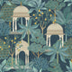 Exotic Pavilion Navy Wallpaper - Esselle Home