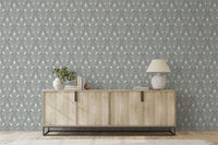 Heritage Tulip Chalky Blue Wallpaper