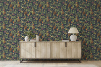 Tropic House Navy Wallpaper - Esselle Home