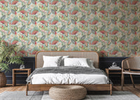 Waterlily Lake Soft Blue Wallpaper