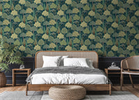 Persian Oasis Navy/Green Wallpaper - Esselle Home