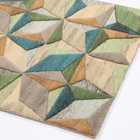 Lilianna Embossed Geo Wool Rug - Esselle Home