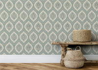 Odina Ikat Seafoam Wallpaper