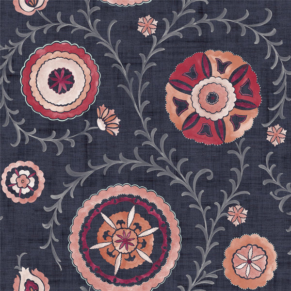 Nahlia Trail Navy/Berry Wallpaper