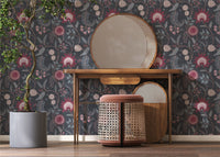 Fable Trail Navy/Berry Wallpaper