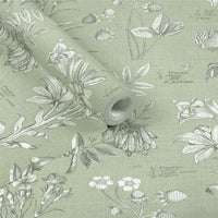 RHS Botanical Sketchbook Sage Wallpaper - Esselle Home