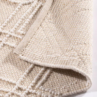 Blenheim Diamond 100% Pet 160x230cm Cream Rug - Esselle Home