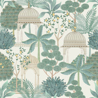 Exotic Pavilion Parchment/Green Wallpaper - Esselle Home