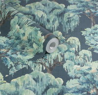 Whispering Willow Navy Wallpaper - Esselle Home