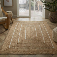 Prestbury Border Handbraided 120x170cm Natural Rug - Esselle Home