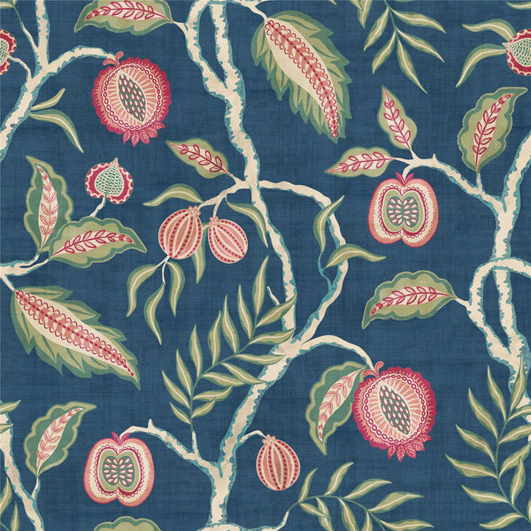 Fruits of Paradise Navy Wallpaper