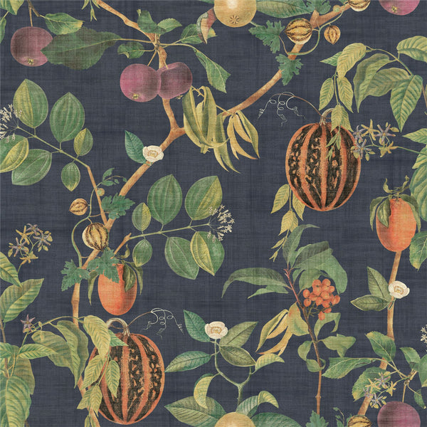 Tropic House Navy Wallpaper
