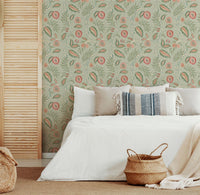Fruits of Paradise Soft Green Wallpaper - Esselle Home