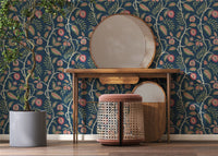 Fruits of Paradise Navy Wallpaper - Esselle Home