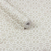 RHS Star Trellis Taupe Wallpaper - Esselle Home