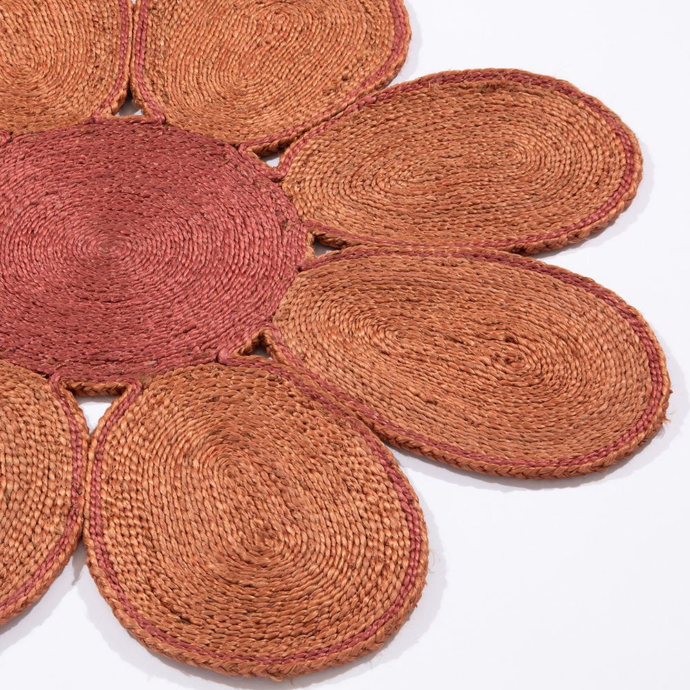 Spinningfields Single Flower Jute 120D Pink Rug