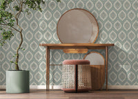 Odina Ikat Seafoam Wallpaper