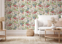 Waterlily Lake Linen Multicoloured Wallpaper
