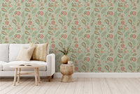 Fruits of Paradise Soft Green Wallpaper - Esselle Home