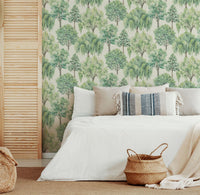 Whispering Willow Ivory/Green Wallpaper - Esselle Home