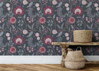 Fable Trail Navy/Berry Wallpaper