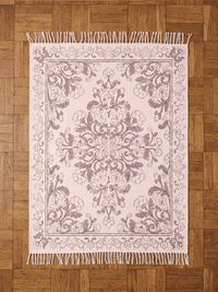 Kew Antique Printed 160x230cm Mauve Rug with Tassel - Esselle Home