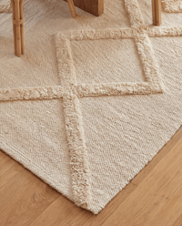 Windsor Geo Tufted Cream Rug 120x170cm - Esselle Home