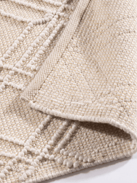 Blenheim Diamond 100% Pet 160x230cm Cream Rug - Esselle Home
