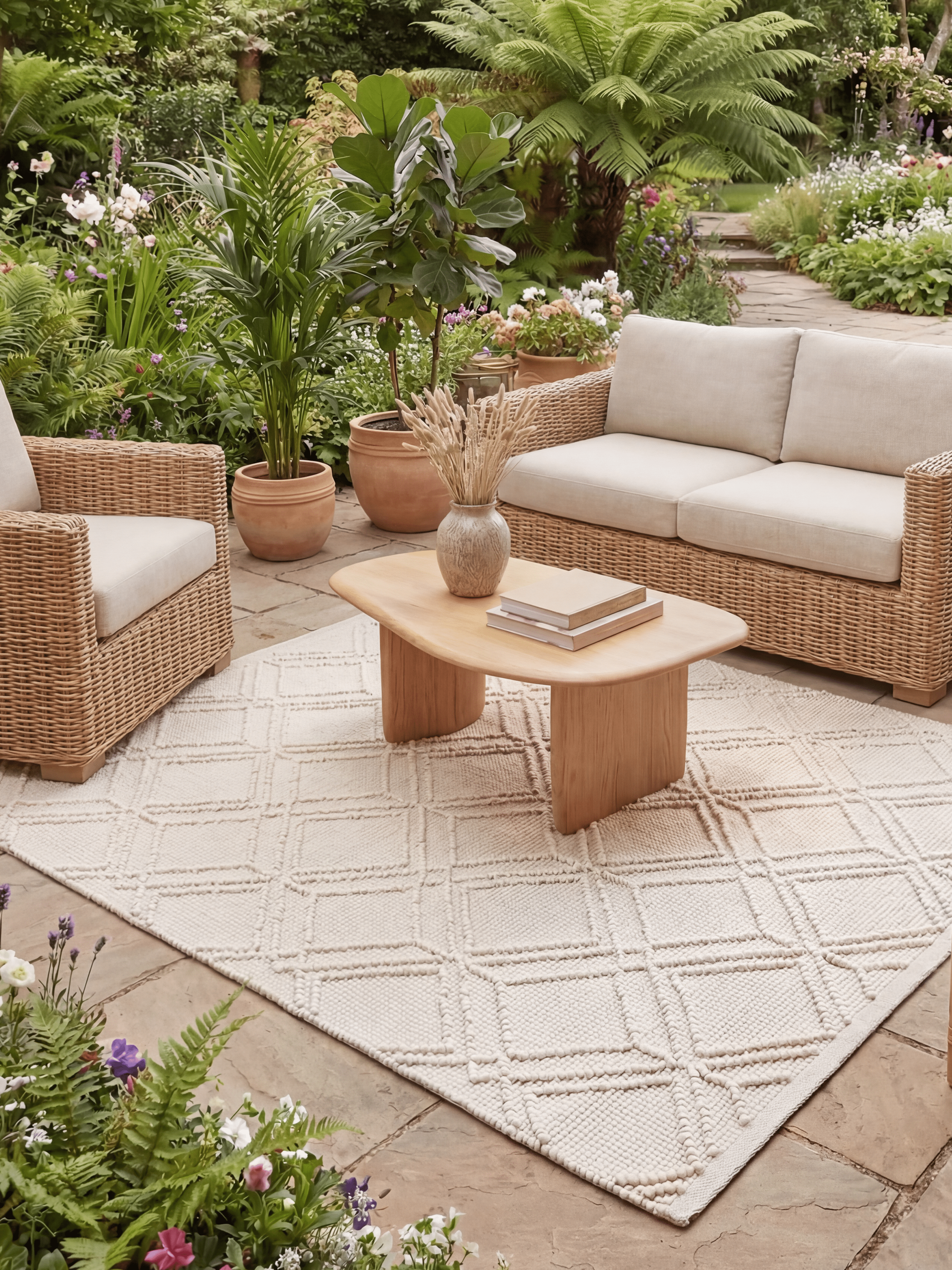 Blenheim Diamond 100% Pet 160x230cm Cream Rug - Esselle Home