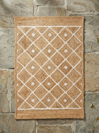 Prestbury Diamond Handbraided 120x170cm Natural Rug - Esselle Home