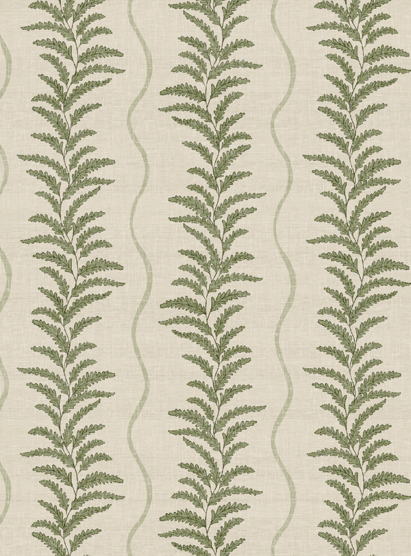 Fern Wave Sage Green Wallpaper