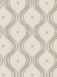 Garden Ogee Blue & Beige Wallpaper