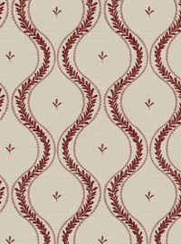 Garden Ogee Burgundy & Beige Wallpaper