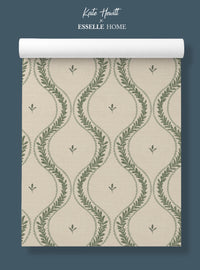 Garden Ogee Sage Green Wallpaper