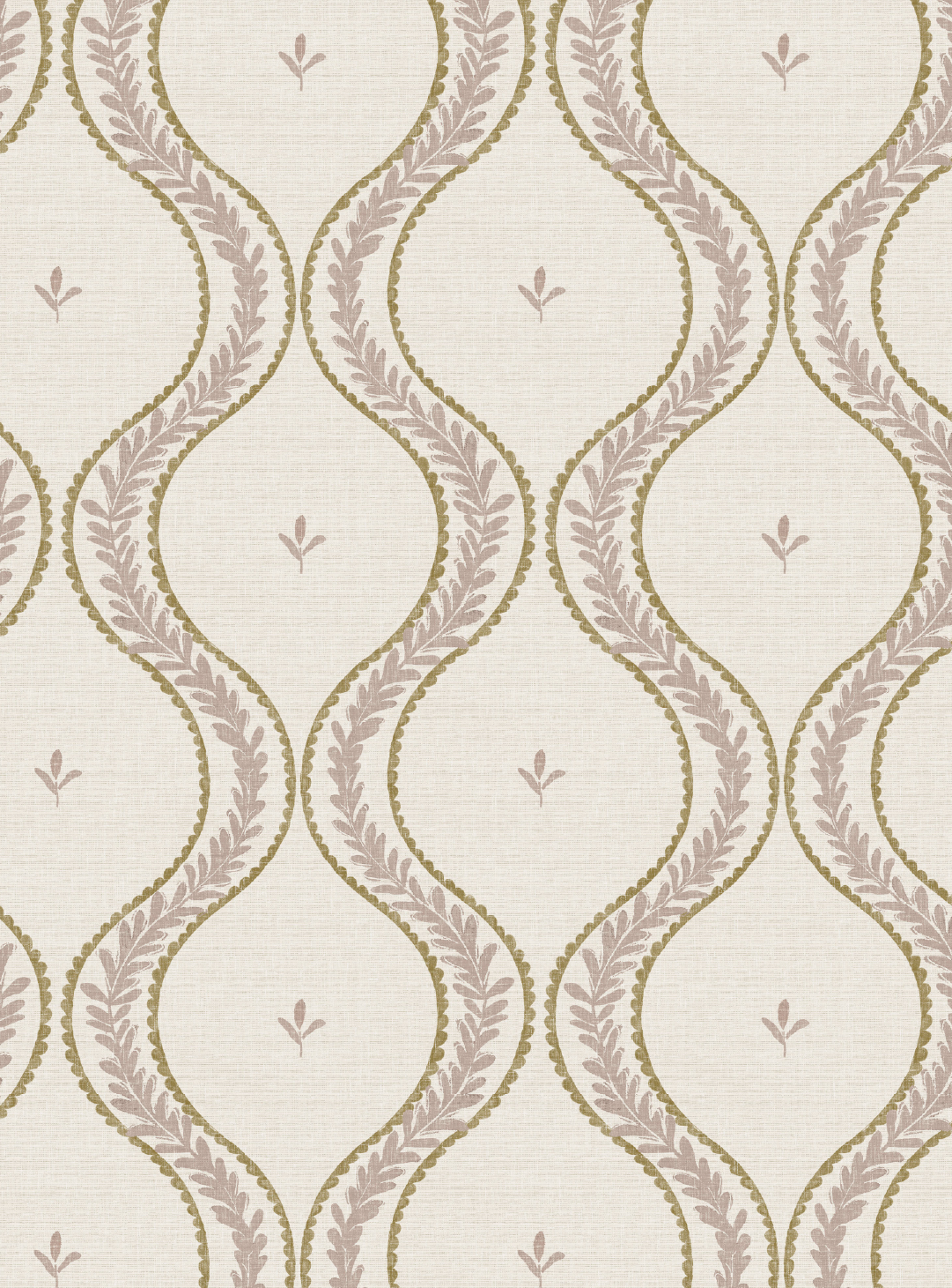 Garden Ogee Soft Pink & Beige Wallpaper