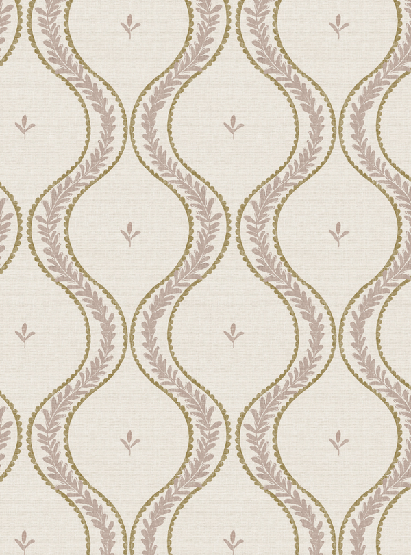 Garden Ogee Soft Pink & Beige Wallpaper