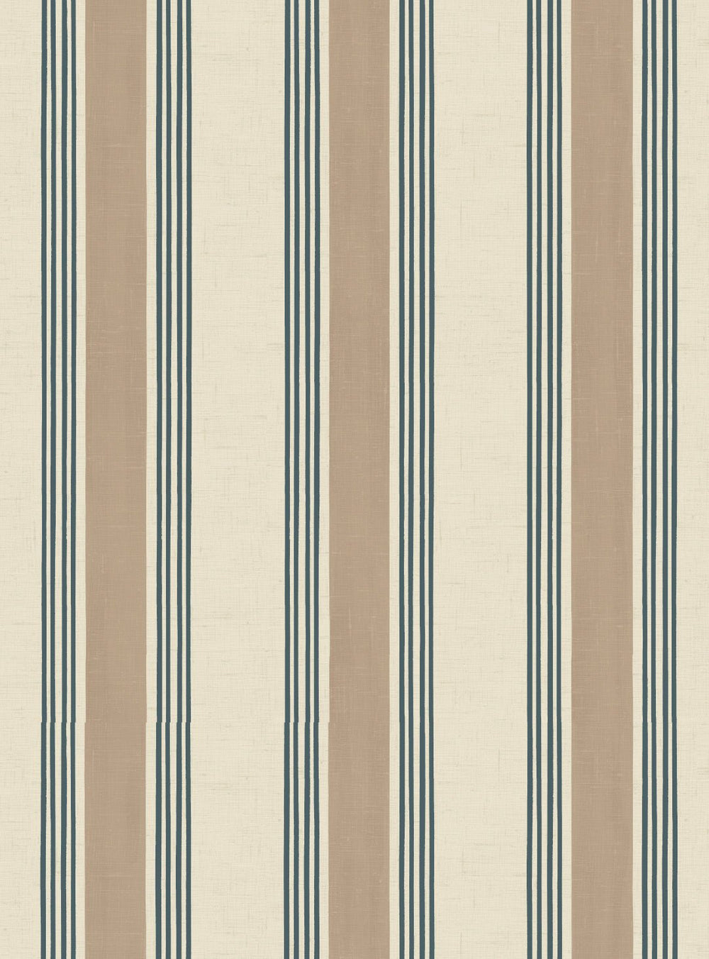Old World Stripe Blue & Beige Wallpaper - Esselle Home