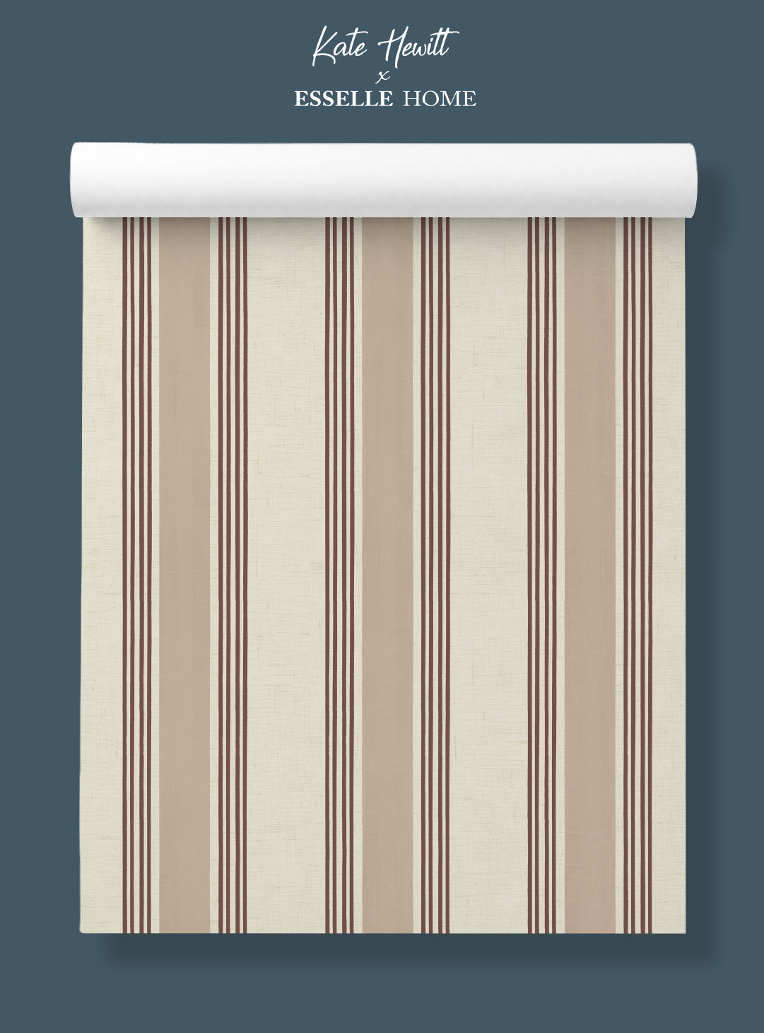 Old World Stripe Blush Pink Wallpaper
