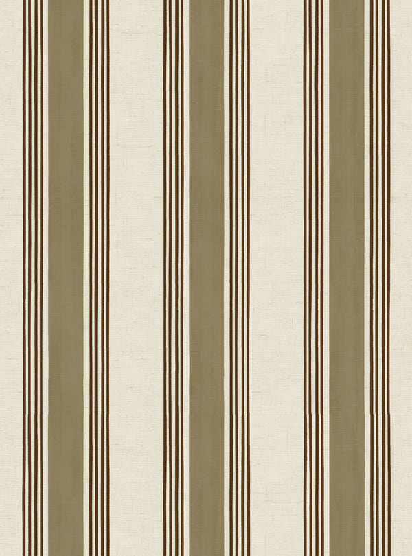 Old World Stripe Olive Green Wallpaper