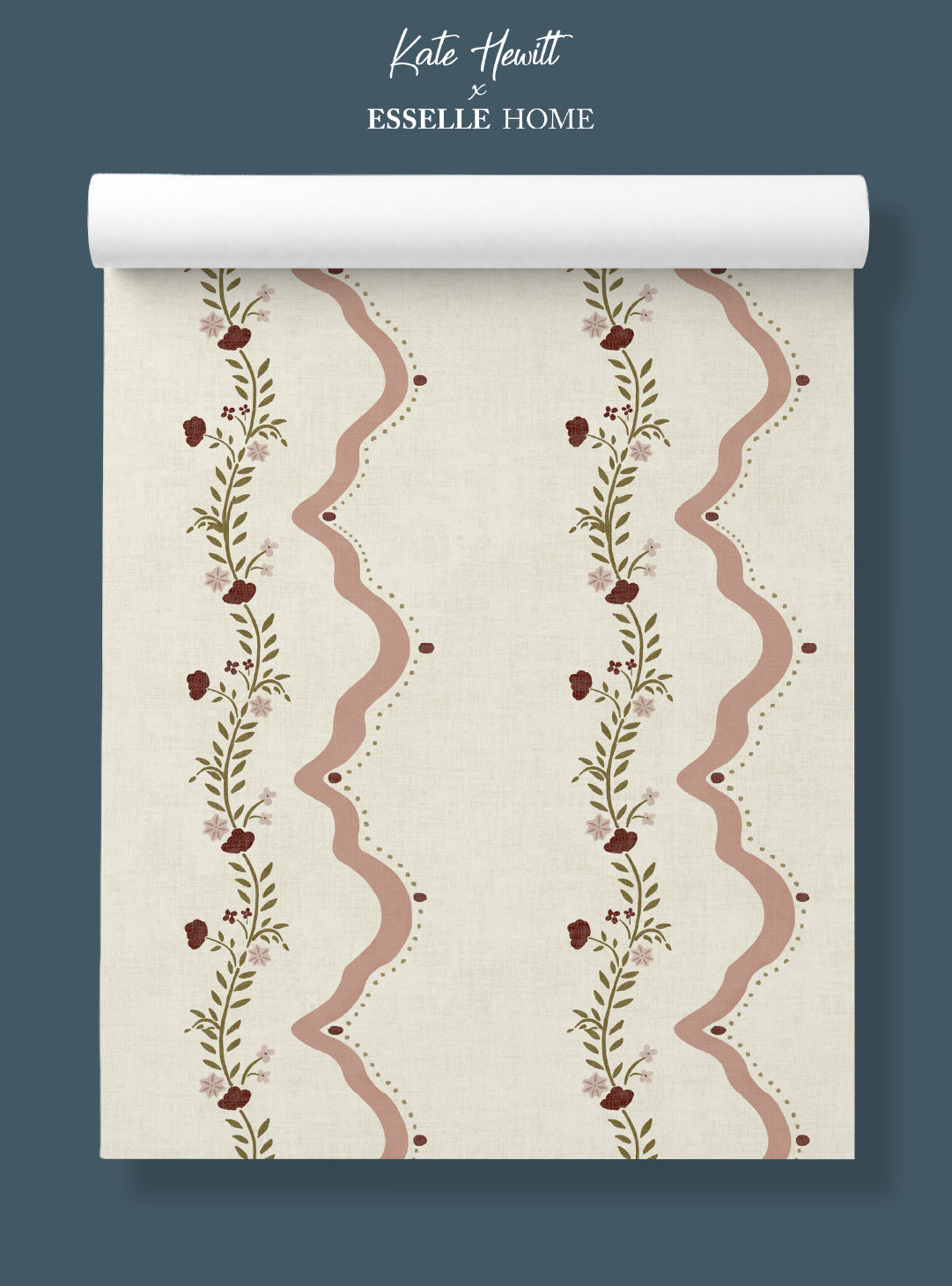 Rosie Posie Blush Pink Wallpaper